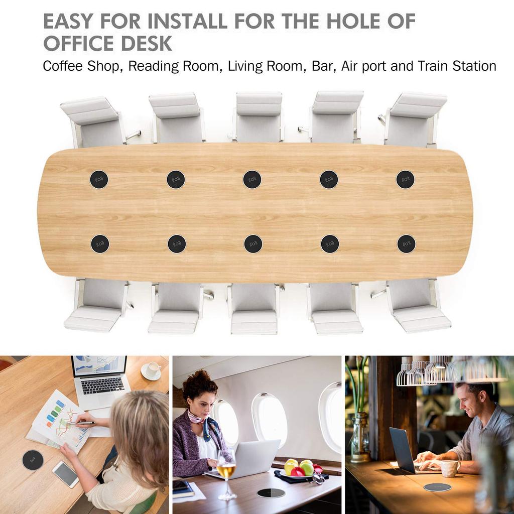 T7 Desktop Embedded Wireless Charger QI Fast Charging Pad Universal Replacement for iPhone 12 Huawei Xiaomi Charger