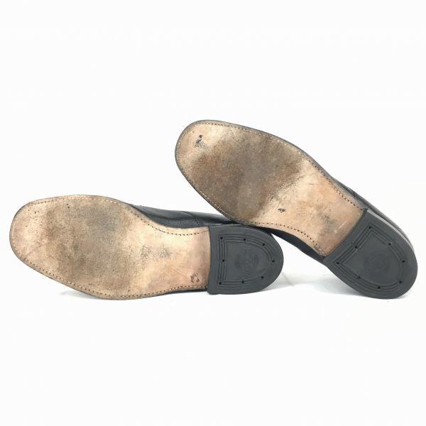 Vintage Florsheim USA Leather Goodyear Plain Toe Black 26.0(USED)