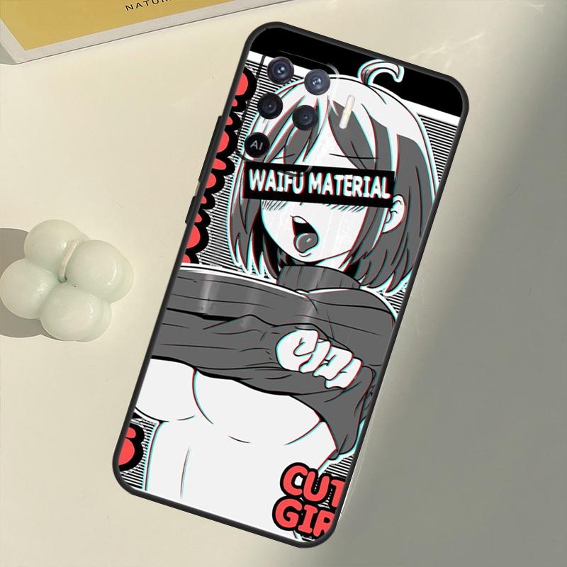 Trauriges Mädchen japanische Anime-Hülle für OPPO A74 A94 A54 A1K A15 A16 A52 A72 A83 A91 A93 A53S A5 A9 A31 A53 2020 Abdeckung