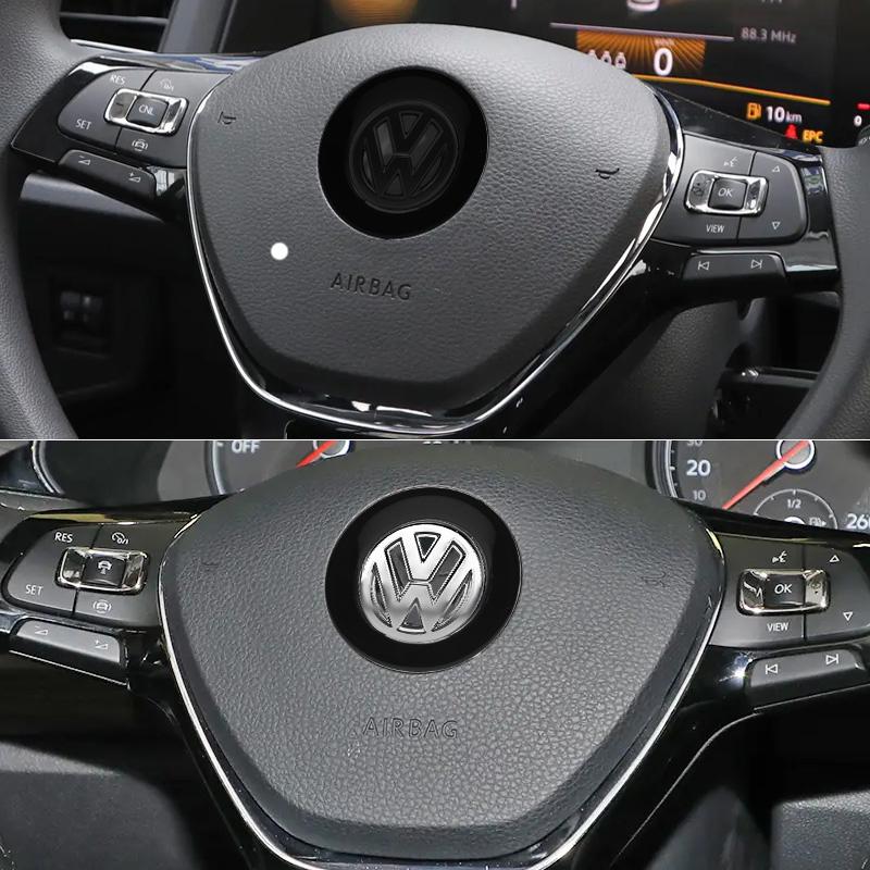 FD02-Car Styling Steering Wheel Logo Decoration Stickers For Volkswagen GTI Polo Golf Passat Scirocco Jetta Beetle Tiguan Accessories