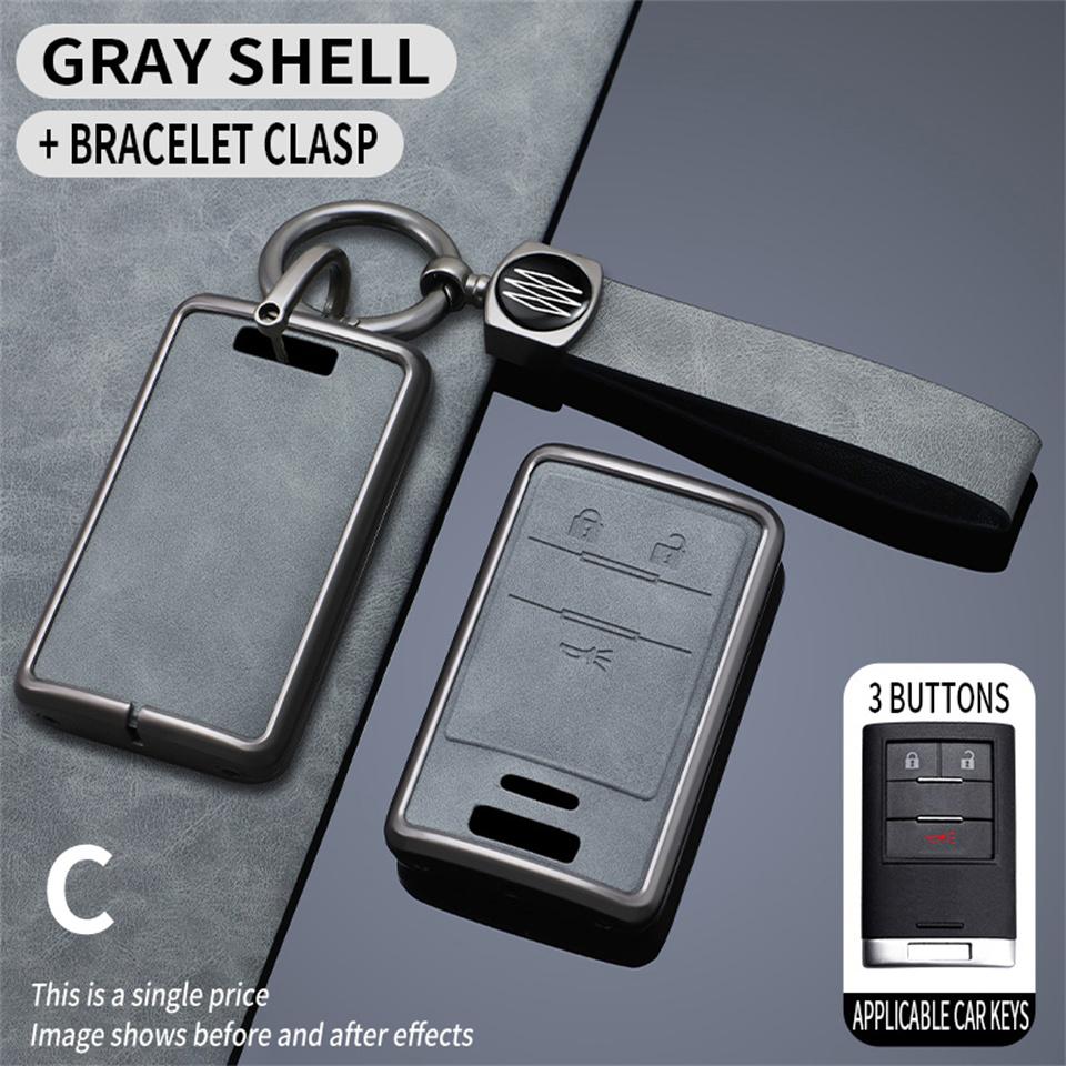 

Чехол для автомобильного ключа-пульта дистанционного управления Shell Fob для Chevrolet C7 Corvette Cadillac DTS SLS SRX XLS STS Escalade CTS ATS 28T CTSV XTS TPU серый