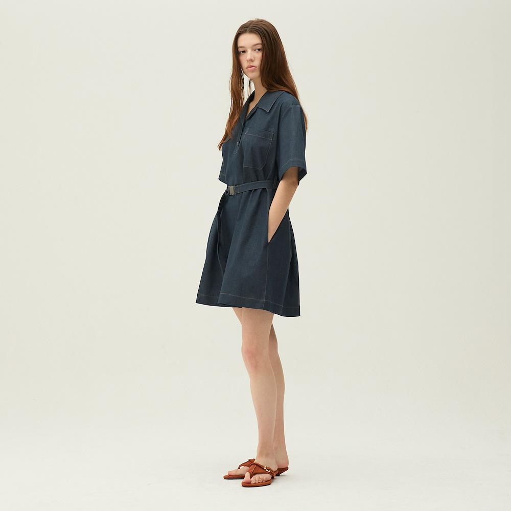 Ibiem Metal Buckle Belted Shirt Dress Emq4Wop030