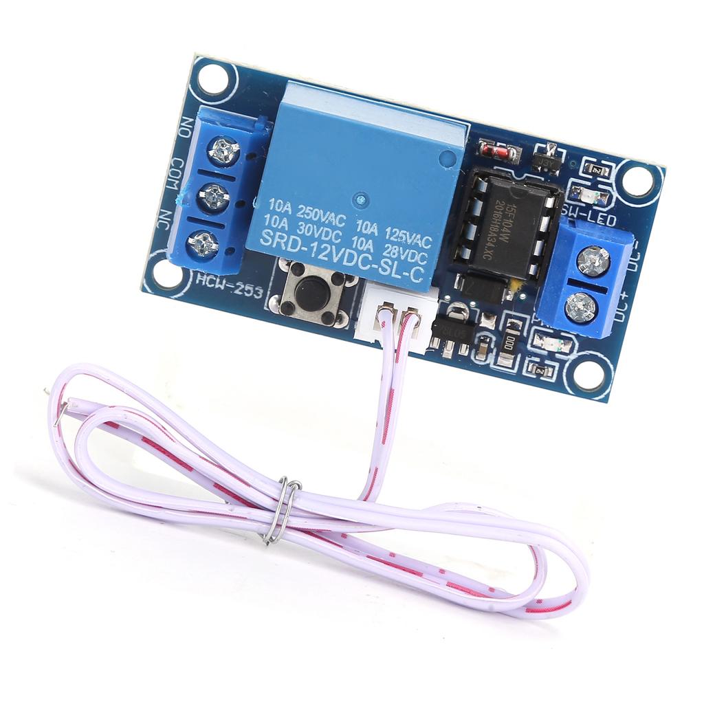 Relay Module Bistable 1Button StartStop SelfLocking Electronic Control Component DC12V