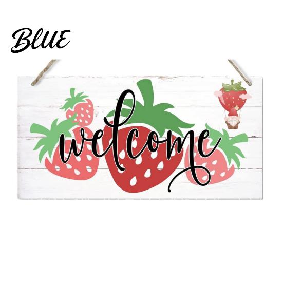 Summer Holiday Gift for Home Wood Sign Front Door, Tropical Beach Hanging Welcome Coastal Style Terrace Decor Sign, Rustic Wooden Door Hanger
