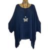 GMXIA Women's Fashion Casual Leisure Solid Color Print O Neck Blouses & Shirts