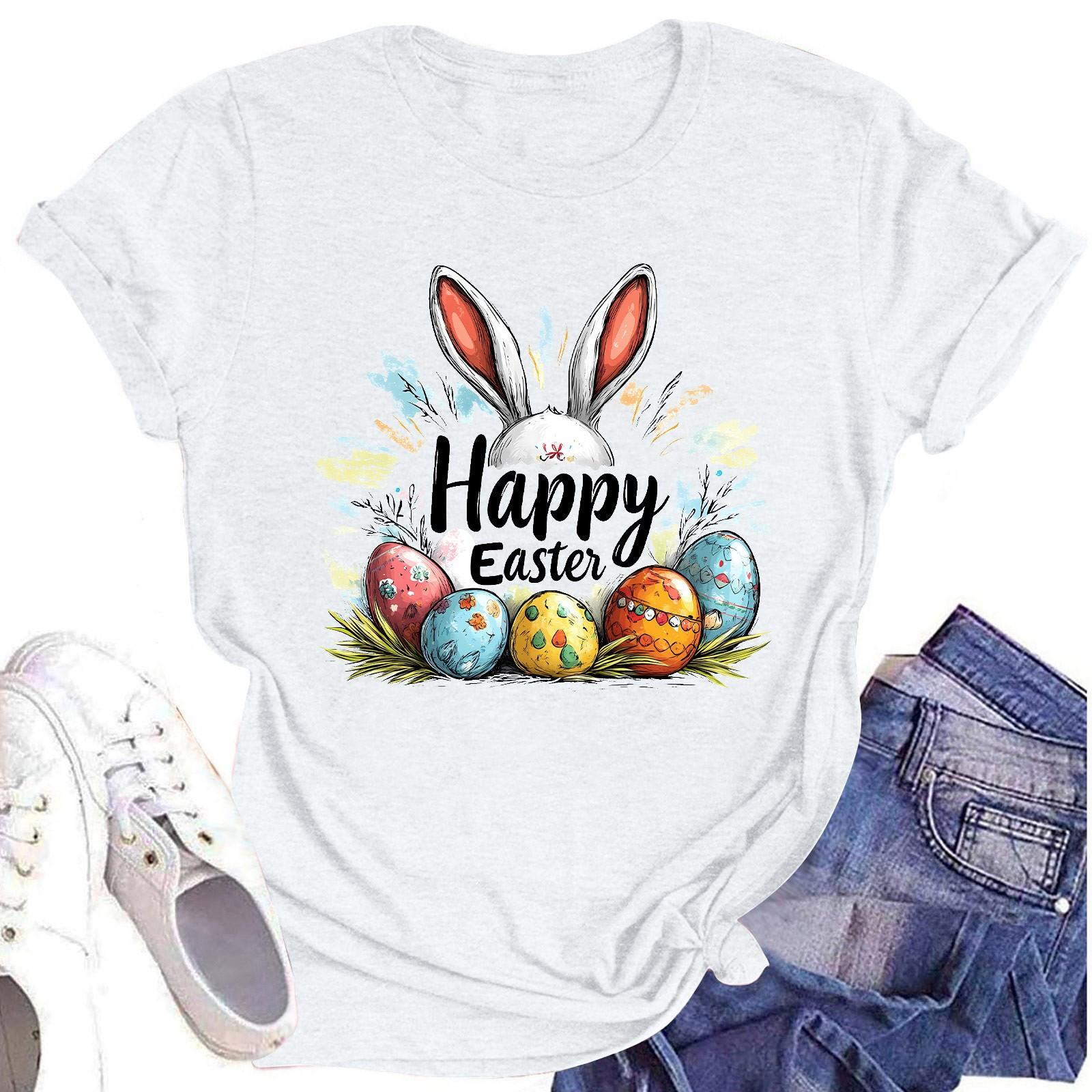 

Женский топ с круглым вырезом, повседневный принт, футболка с короткими рукавами XL белый