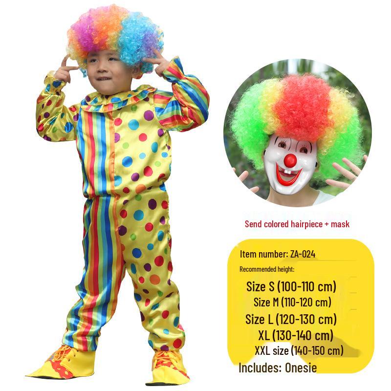 Kids' Clown & Magician Costume Set for Boys & Girls - Perfect for Masquerades, National Day, Christmas & New Year Performances.