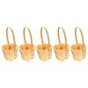 5 Pcs Woven Basket Mini Woven Baskets Handmade Flower Basket Storage Containers Bamboo Weaving Home Storage ganization
