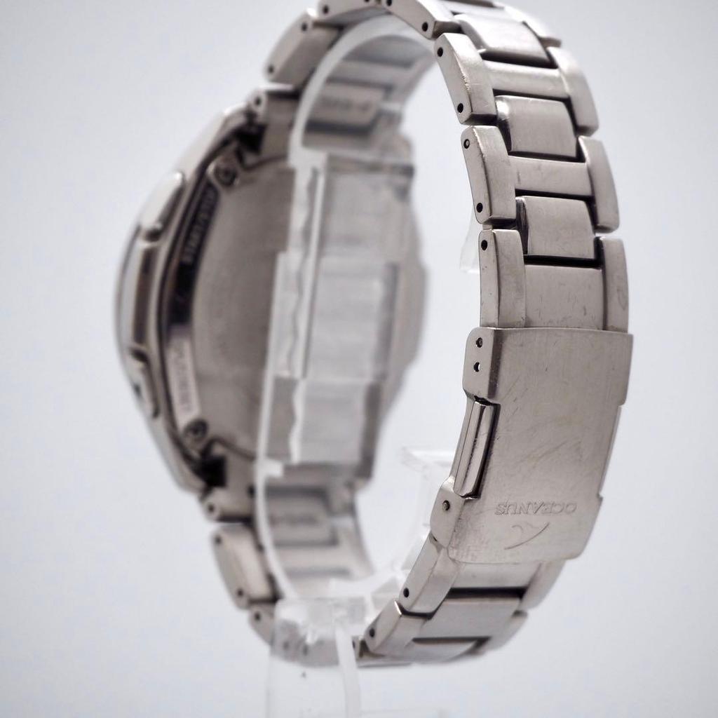 [USED]CASIO OCEANUS OCW-T600 5040 Titanium Radio Solar Watch Black Dial Working