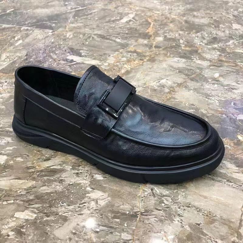 Doudou shoes men's 2025 autumn new men's shoes genuine leather one-pedal breathable versatile casual leather shoes driving shoes tide