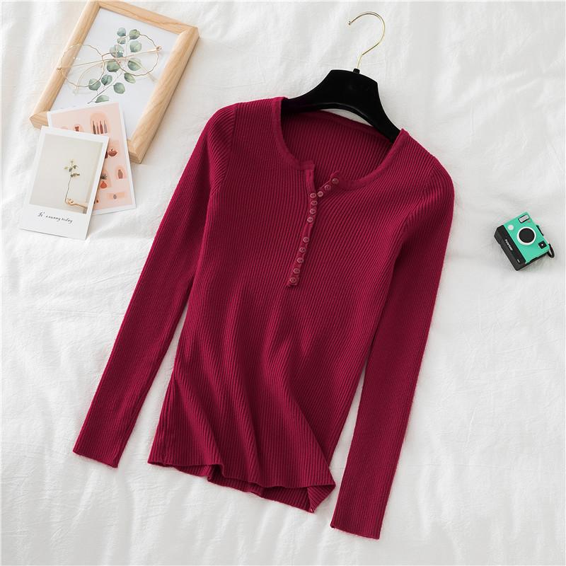 Knitted bottoming shirt women's autumn inner sweater new sweet slim long-sleeved black tights