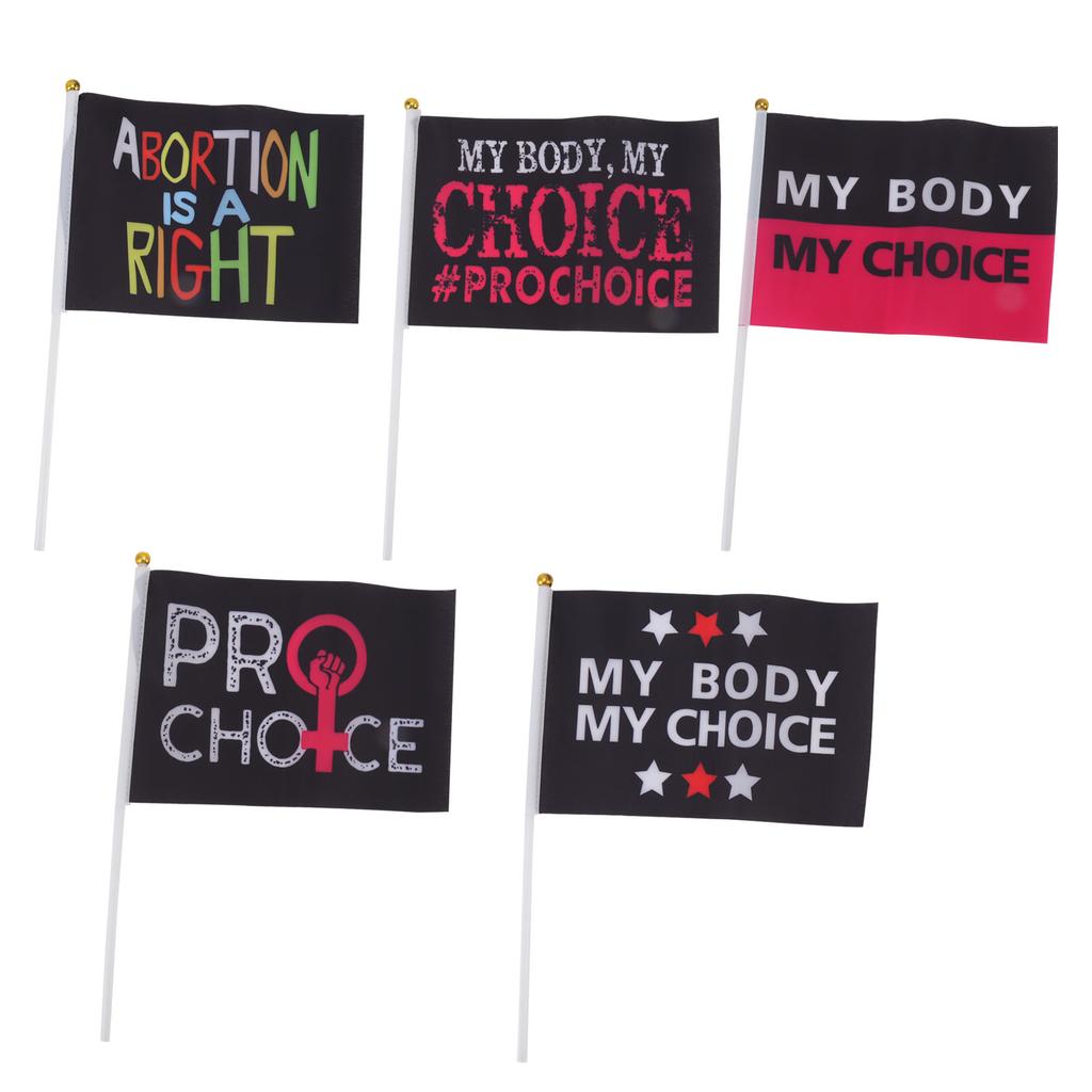 10Pcs Women Rights Flag Feminist Garden Flag Abortion Law Garden Banner for Outdoor Yard Decoration Type A