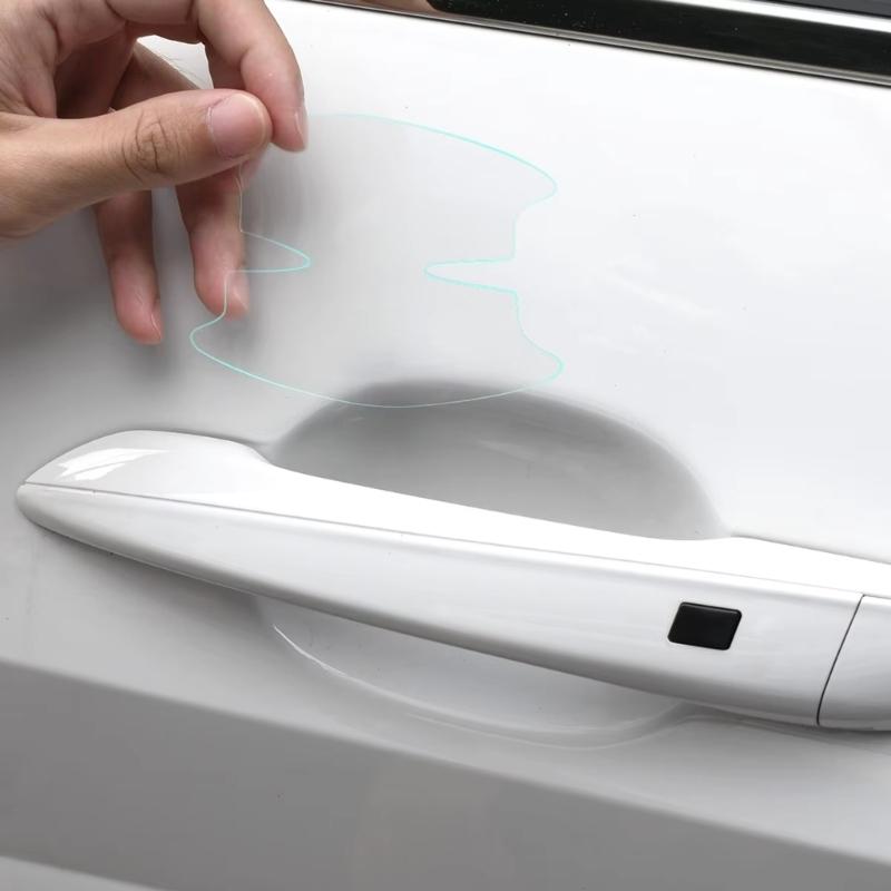 4pcs Vehicle Door Handle Protector Film Transparent Adhesive Shield Scratch Prevention Solution For Automotive Exteriors