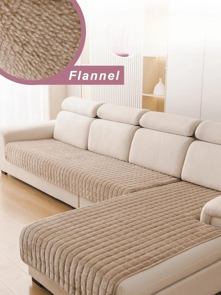 L-Shaped Corner Flannel Sofa Cover Universal Living Room Sofa Cover