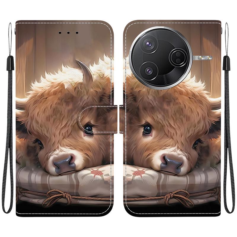 Animal Case Lion Panda Leather Phone Cover For Xiaomi Poco M7 C71 C75 F7 Ultra X7 Pro 5G Wallet Flip Card Magnetic Protect Cases