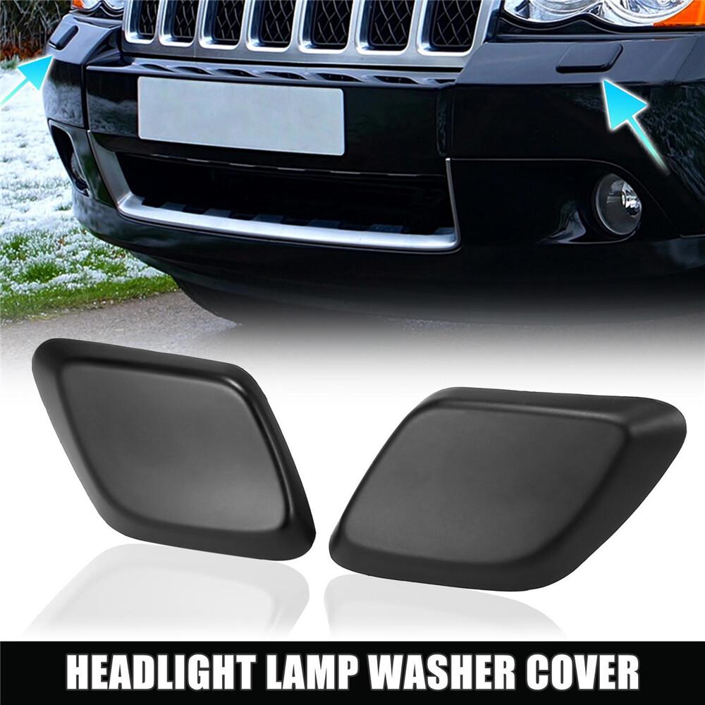 Left Right Headlight Lamp Washer Cover  Black For Jeep Grand Cherokee 2011-2013