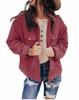 2026 New Women's Corduroy Shirt Jacket Cardigan, Solid Color Button Front Open Coat for Autumn Winter Casual Wear S-3XL