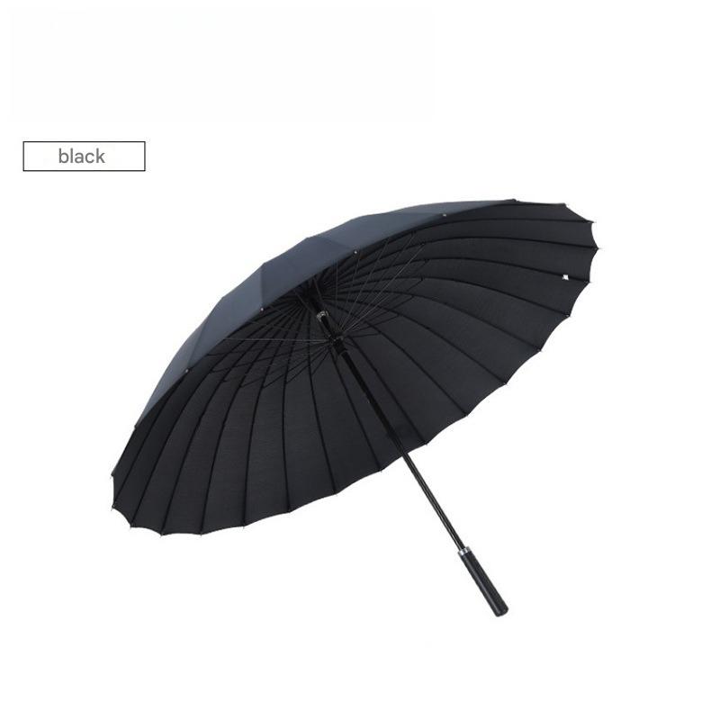 24 Bone Straight Umbrella Men s Fully Automatic Oversized Long Leather Handle Business Advertising Golf Umbrella