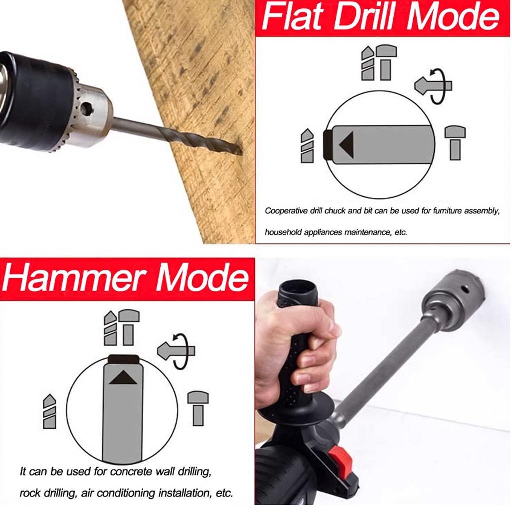 288VF 3 In 1 Multifunction Cordless Electric Rotary Hammer Drill Hammer Impact Drill Power Tool with Battery