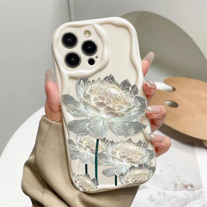 Handyhülle Für iPhone 17 Air 16 15 14 13 12 11 Pro Max 17 Pro 16e 15 Plus 13 Mini TPU Blumen Goldene Lotus Hülle Silikon