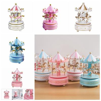 Exquisite Design Carousel Music Box Carousel Painted Ferris Wheel Ornaments Easy Use Plastic Carousel Cake Accessories