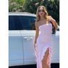 Fashion Style Women's Clothing 2024 Summer New Fashion Sexy Stylish Wrapped Chest Irregular Dress