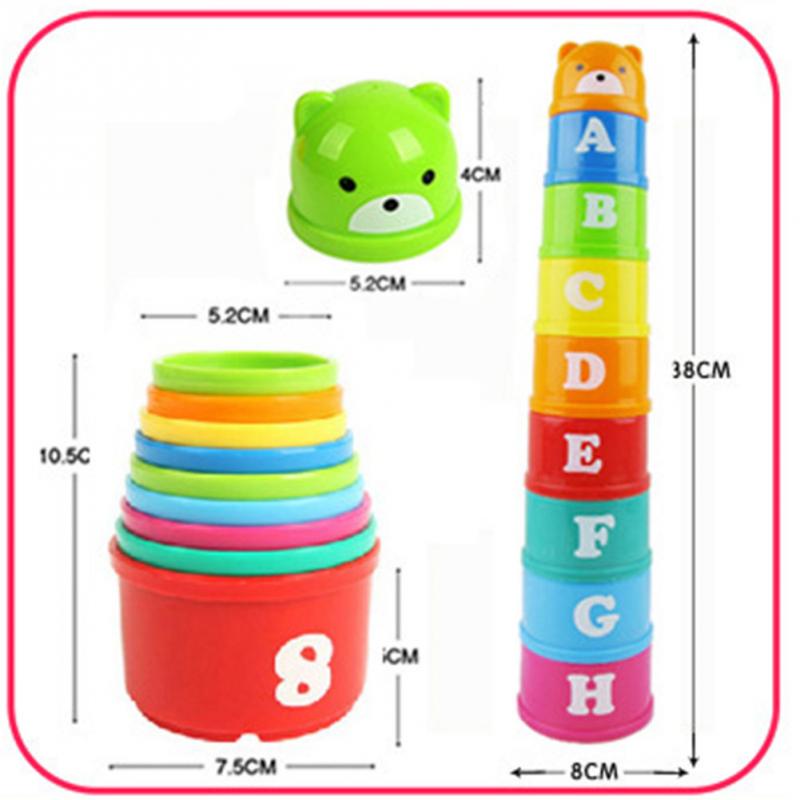 9ks Vynikající Baby Děti Děti Vzdělávací hračka Nová budova Puzzle Figurky Písmena Skládací pohár