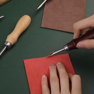 Fenrry 1PC 4 Tamanhos Cortador de Bordas de Couro Conjunto de Ferramentas para Artesanato em Couro Biselador de Couro Skiver de Couro para Artesanato de Corte de Couro
