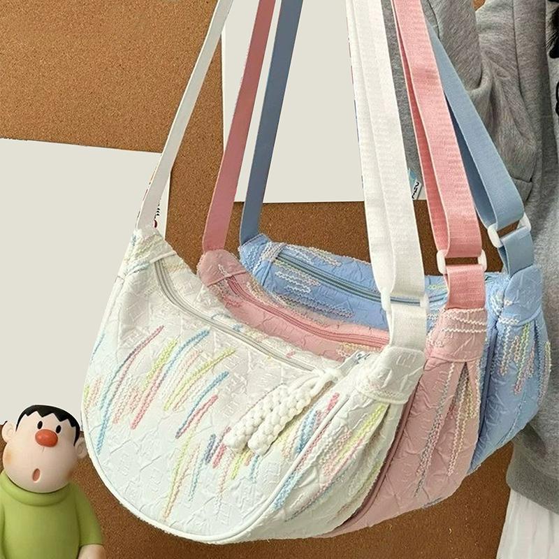 

Nylon Messenger Crossbody Bags Trendy Ladies Dumpling Bag Casual Large Capacity Satchel Shoulder Bags