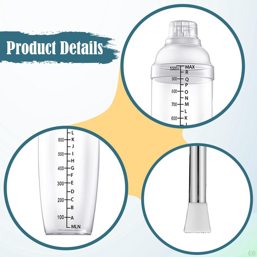 Lemon Tea Shaker Set Bartender Clear Bottle Mixing Cup Espresso Mixer for Quick Preparation