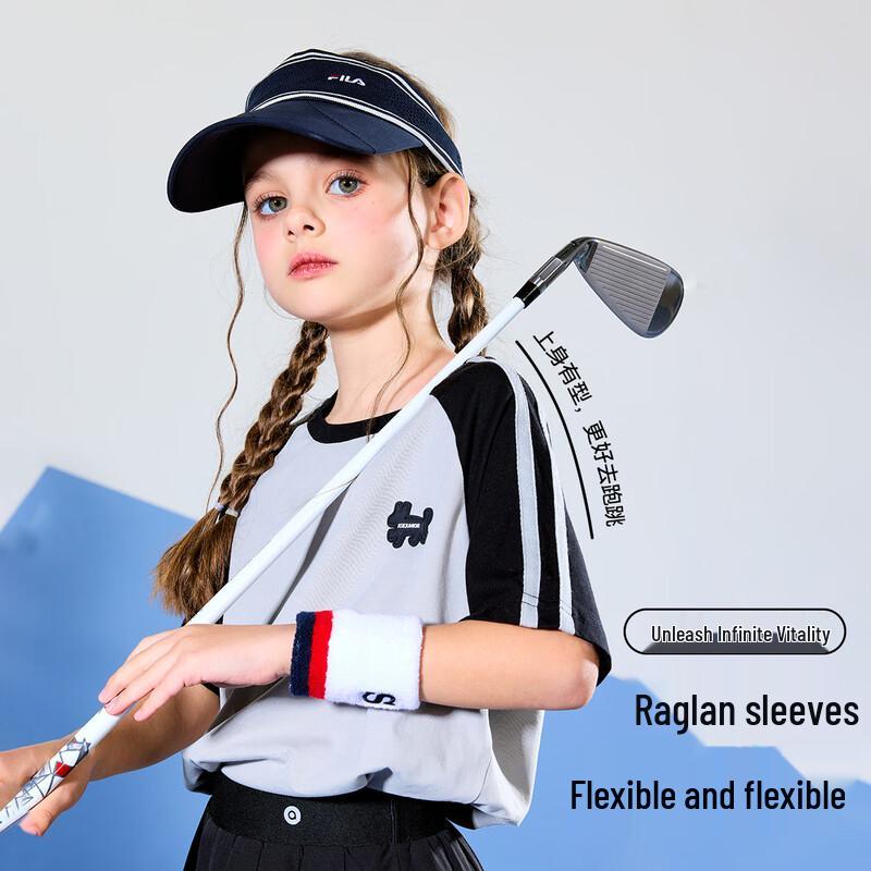 ASK JUNIOR 5A Antibacterial Ice-Feel Girls  Raglan Sleeve T-Shirt 140