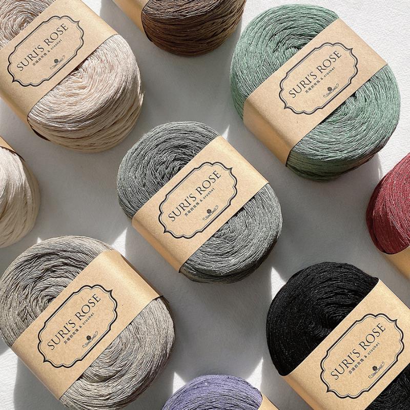 100g Pure Cotton Yarn 8 Strands of Retro Color Wool Yarn Hand-made Crochet Low Saturation Medium Coarse Cotton and Linen Thread
