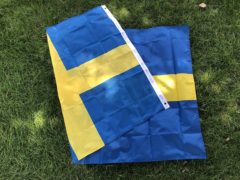 (SKY FLAG)free Shipping Swedish Flag 3ft X 5ft Hanging SWE SE The Kingdom of Sweden Flag Polyester Standard Hanging Flag Banner
