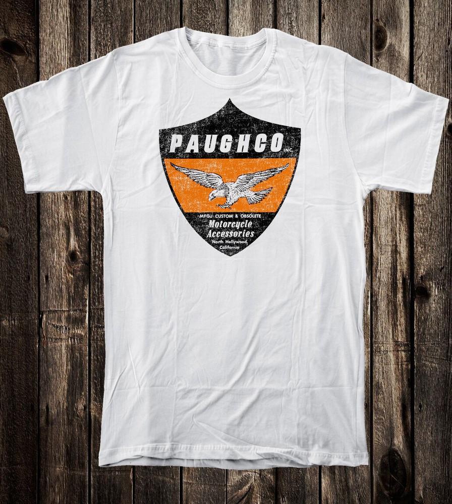 

Retro Hot Rod Tee T Shirt 100% Cotton Motorcycle Parts Shop CA Biker Paughco inc L