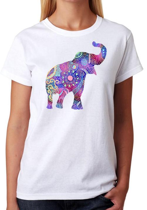 Elephant T-Shirt Ladies Tee Lady-Fit Womens Fashion Top S
