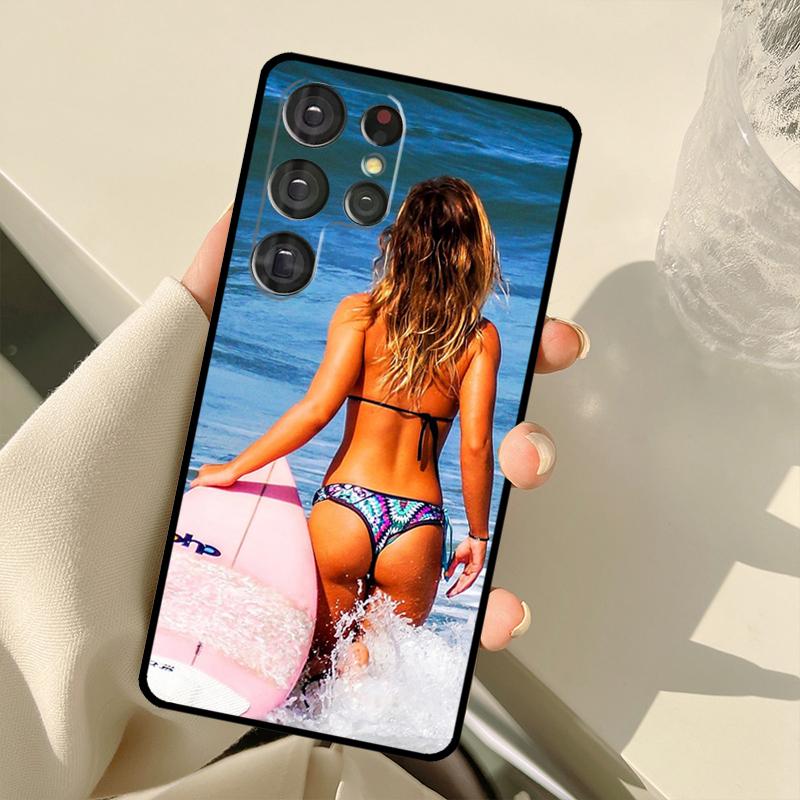Surf Beachy Blue Summer Collage Case For Samsung Galaxy S25 Ultra S21 S22 S23 S24 Ultra S9 S10 Plus S20 FE S25 FE Back Cover