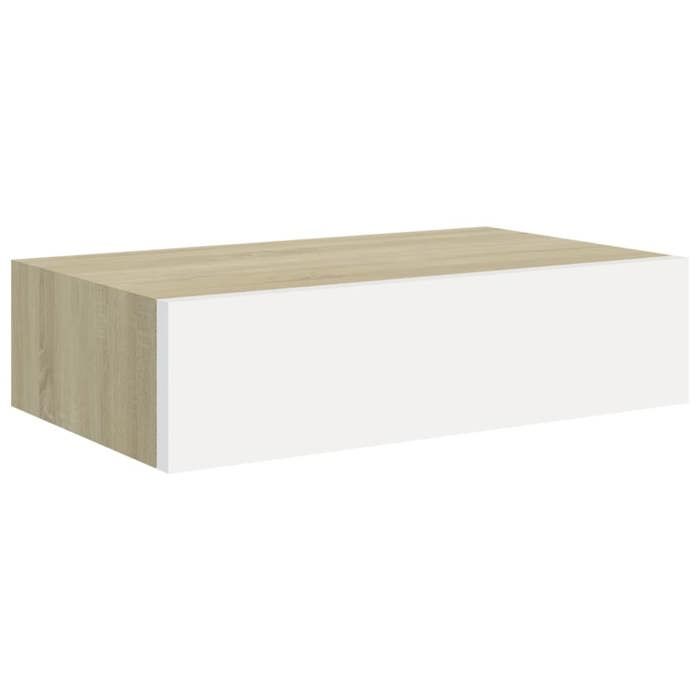 VidaXL Étagère à tiroir murale Chêne et blanc 40x23,5x10 cm MDF