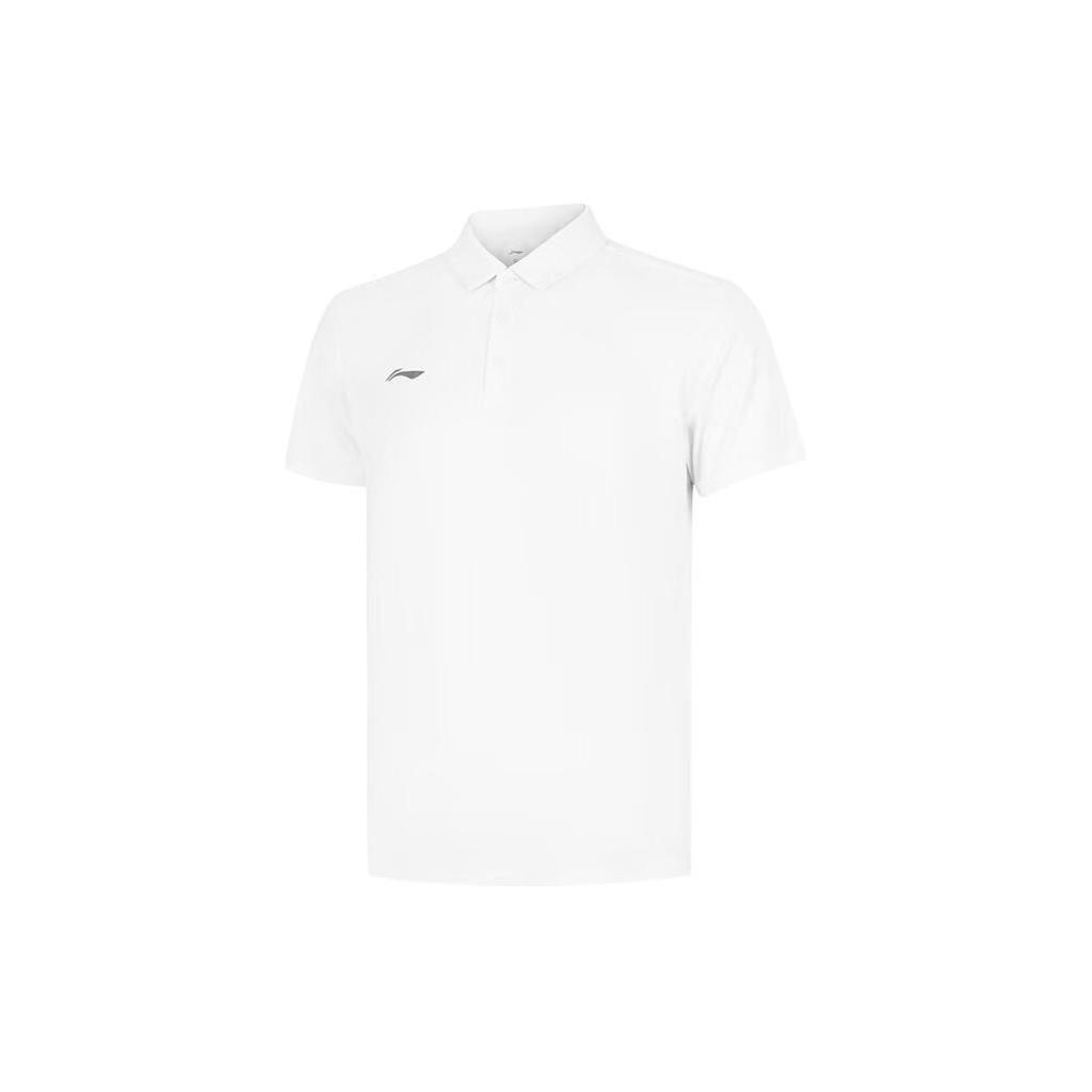 Li Ning Group Purchase Series Solid Color Casual Sports Polo Shirt Men Tops Standard-White APLU189-1