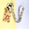 ABS ID Protection Card Case Cartoon Printing Long Lanyard Card Case Anti Loss Card Sleeve