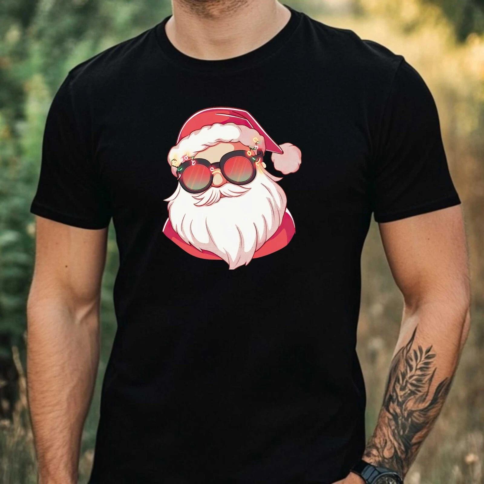 T-Shirt Herren Retro Lustiger Weihnachtsmann Motiv Baumwolle Größe XS bis 5XL XS