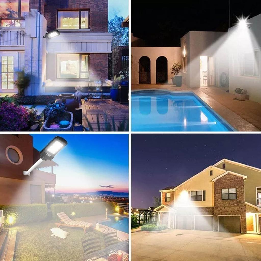 Solar-Straßenleuchte IP65 Wasserdicht Wetterfest LED Außen-Sensorlampe für Garten Terrasse 200W