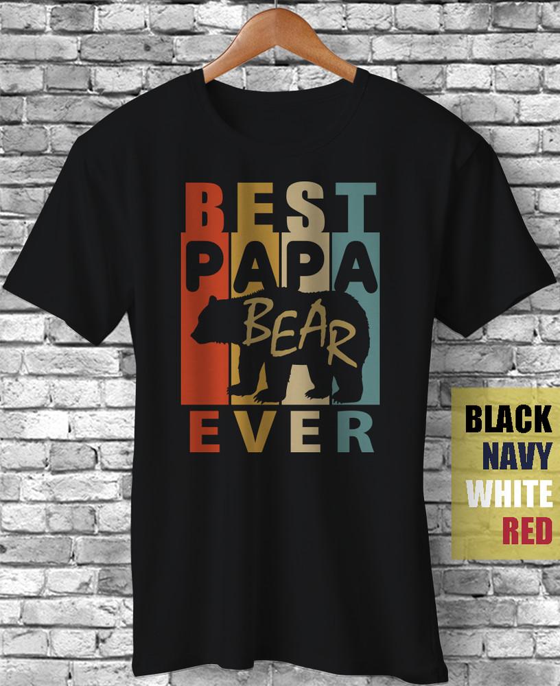 Best Papa Bear Ever Vintage Funny T-Shirt Fathers Day Gift Dad Daddy Grandpa tee Unisex T-Shirt M