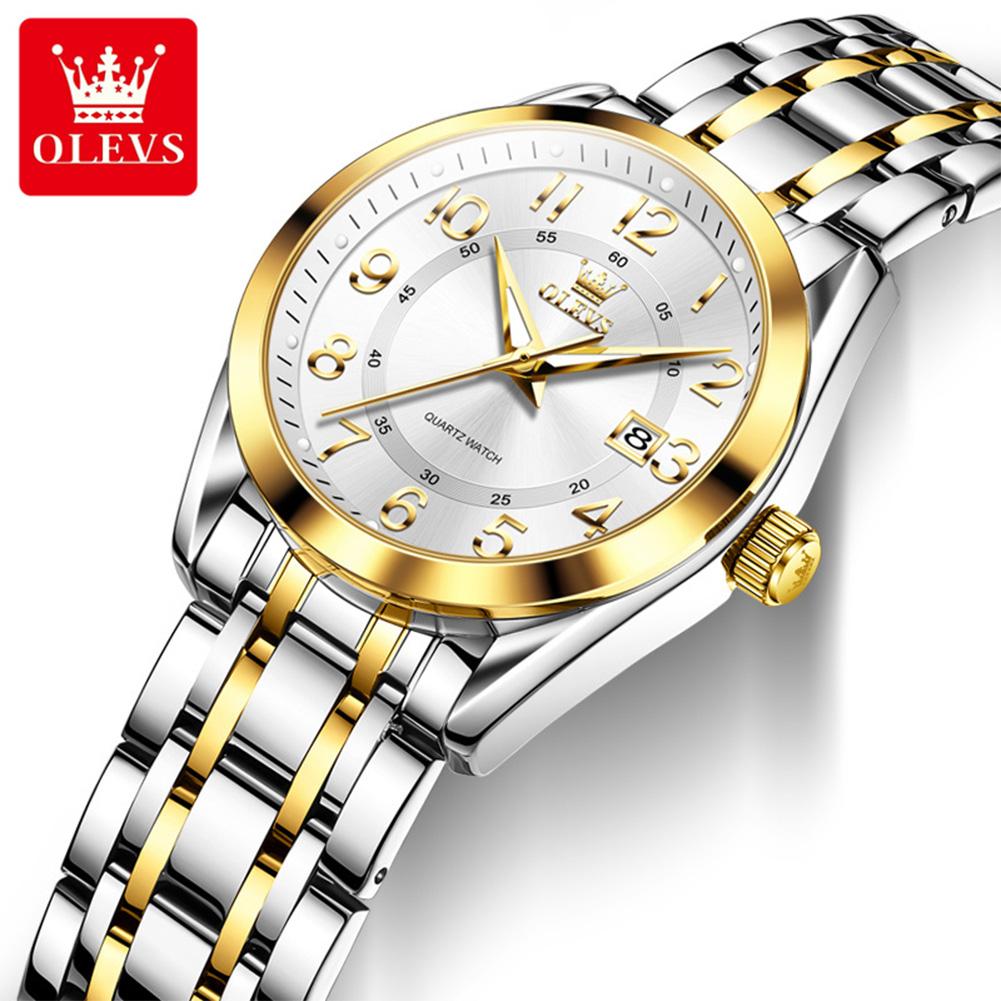 OLEVS 3666 Original Quartz Wristwatches for Woman Digital Dial Waterproof Luminous Calendar Luxury Elegant Dress Women's Watches