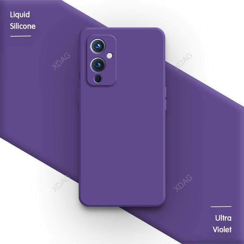 Oryginalne Etui na Telefon dla OnePlus 9 RT 9R T 9RT 5G Ochrona Obiektywu Kwadratowe Płynny Silikon Miękkie Proste Wysoka Jakość Tylna Pokrywa Capa