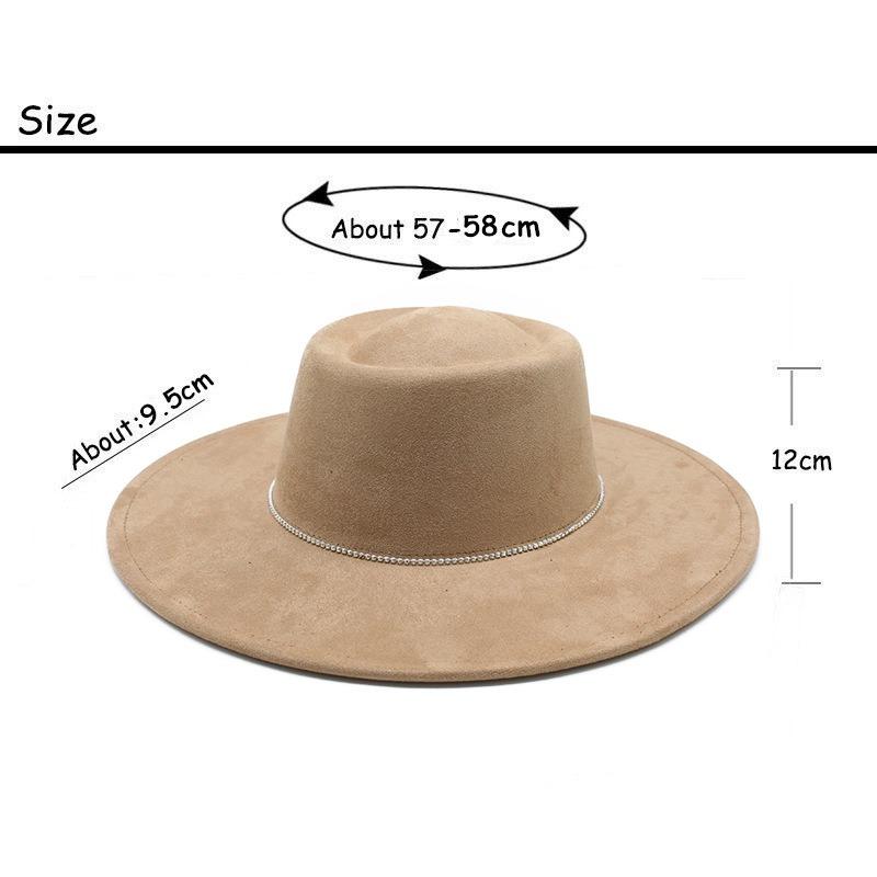 Women S Vintage Retro Wide Brim Suede Panama Fedora Hat