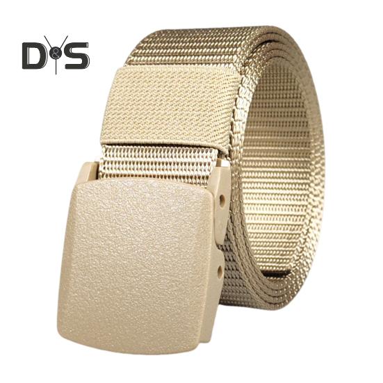 

Нейлоновый пояс без металла, мужской тканый ремень, без отверстий, регулируемый дизайн, пояс для пешего туризма, бега, пояс пожарного, аксессуары для костюма 120cm бежевый