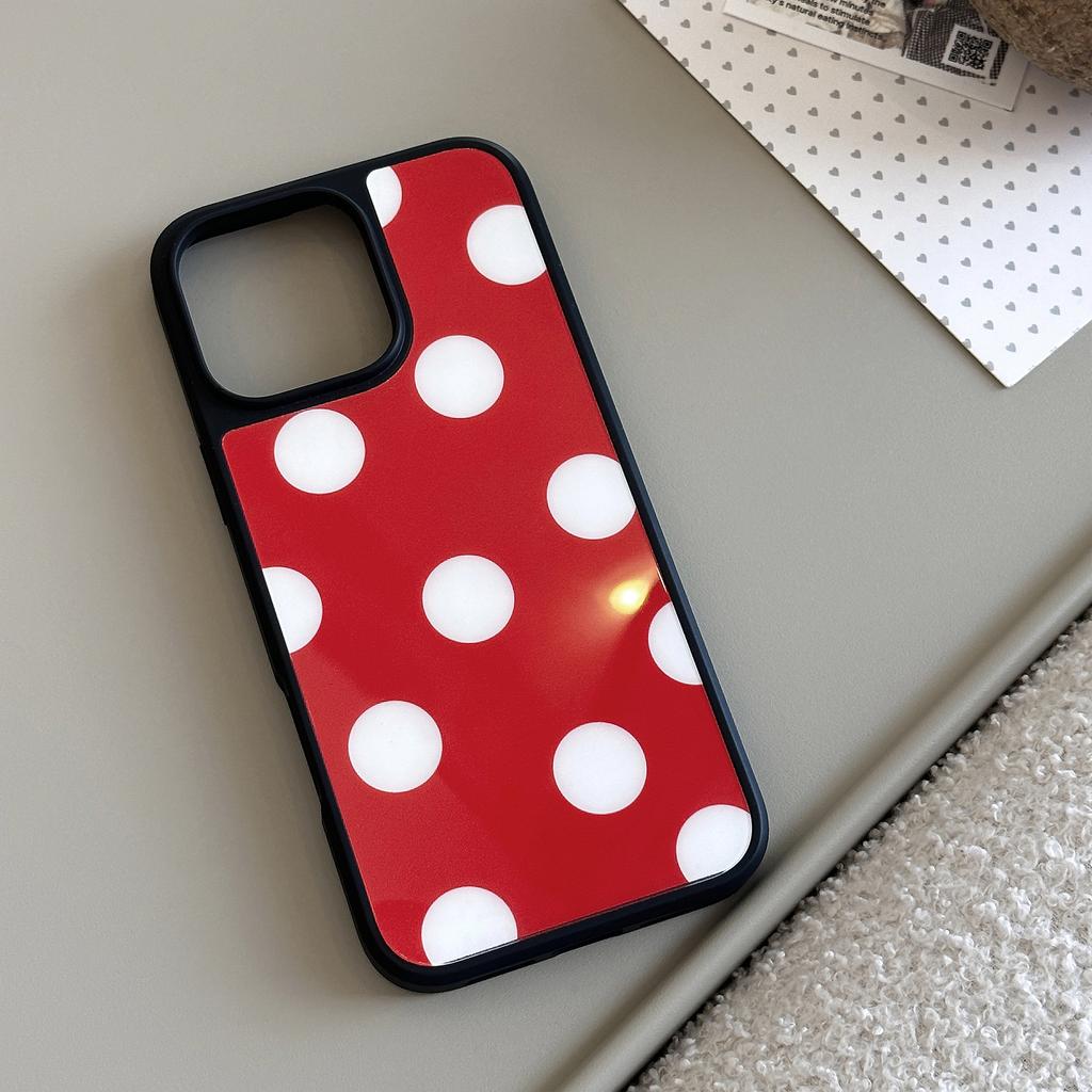 Simple Polka Dots Suitable for Apple 15 Promax Mobile Phone Case Iphone16 Dopamine 12 Acrylic 13 Anti Fall 14