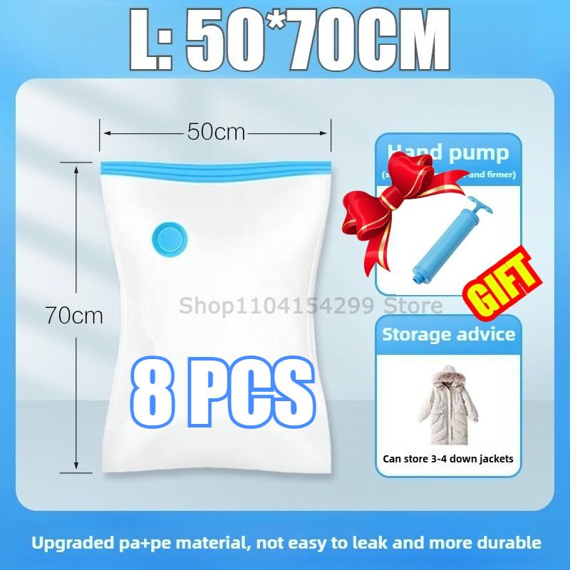 1-10PCS Vacuum Storage Bag Travel Organizer with Pump Leakproof & Scratch-Resistant for Clothes Blankets Bedding Space-Saving