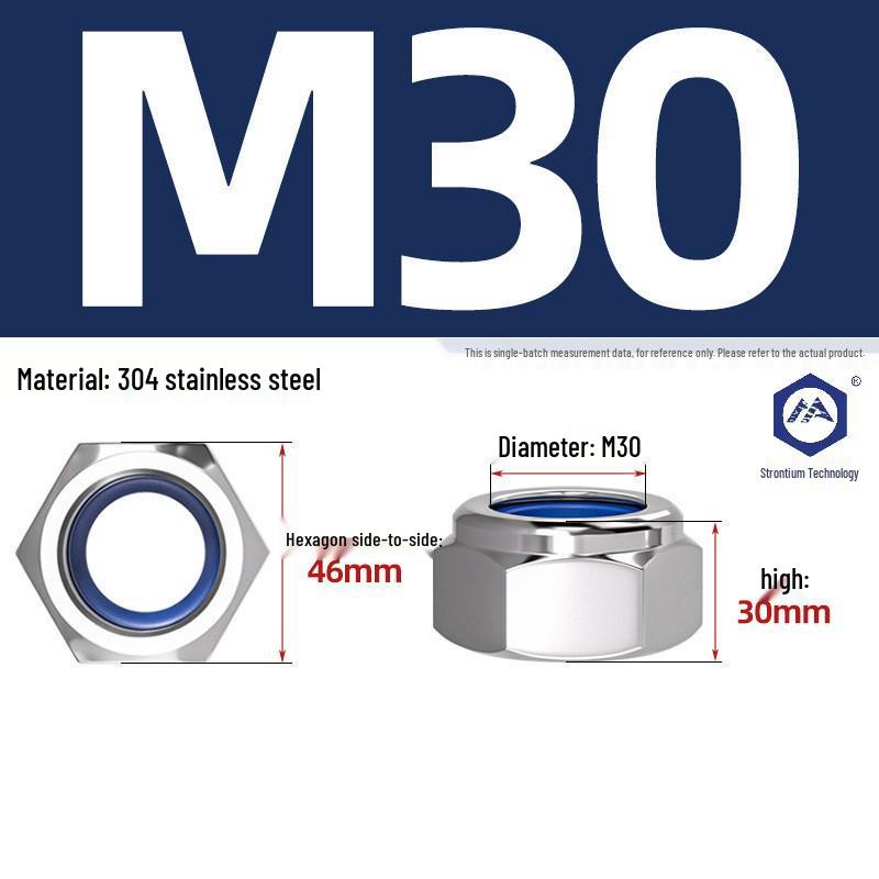 304 Stainless Steel Nylon-Insert Lock Nut DIN985