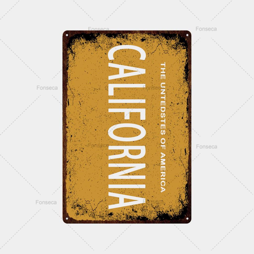 Place Name Sign Metal Sign Vintage Tin Sign Plaque Metal Bar Retro Wall Decor Bar Club Man Cave Metal Poster